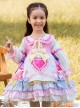 Candy Colorful Lapel Bow-Knot Decoration Cute Spring Autumn Sweet Lolita Kids Long-Sleeved Dress