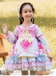 Candy Colorful Lapel Bow-Knot Decoration Cute Spring Autumn Sweet Lolita Kids Long-Sleeved Dress