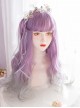 Purple Gray Gradient Neat Bangs Long Curly Hair Classic Lolita Wig