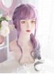 Purple Gray Gradient Neat Bangs Long Curly Hair Classic Lolita Wig