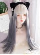 Silver Gray Blue Gradient Cool Fashion Long Straight Hair Natural Punk Lolita Wig