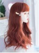 Red Brown Maple Leaf Color Daily Natural Qi Bangs Long Curly Hair Classic Lolita Wig