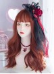 Red Brown Maple Leaf Color Daily Natural Qi Bangs Long Curly Hair Classic Lolita Wig