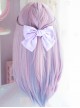 Purple Aqua Blue Hanging Ear Dye Cool Two-Dimensional Girl Long Straight Hair Classic Lolita Wig