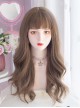 Gray Brown Natural Simulation Girl Fashion Qi Bangs Long Curly Hair Classic Lolita Wig