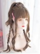 Gray Brown Natural Simulation Girl Fashion Qi Bangs Long Curly Hair Classic Lolita Wig