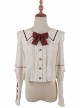Retro Detective Style Cute Striped Pleated Skirt Shirt Short Cloak School Lolita Long-Sleeved Shirt Skirt Suit