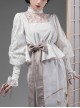 Mufeng Series Spring Stand-Up Collar Lace Stitching Leg Of Lamb Sleeves Design Classic Lolita Long-Sleeved Shirt