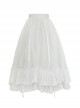 White Tea Series White Petals Large Skirt Hem All-Match Lace-Up Autumn Winter Classic Lolita Petticoat