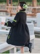 Chinese Style Stand Collar Green Lace Bow-Knot Decoration Age Reduction Winter Warm Classic Lolita Long-Sleeved Coat