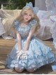 Daughter Of The Sea Series Light Blue Sling One-Shoulder Dreamy Fine Glitter Butterfly Embroidery Classic Lolita Sleeveless Dress