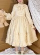 Retro Solid Color Doll Sense Stand Collar Bowknot Lantern Sleeves Spring Autumn Cute Classic Lolita Long-Sleeved Dress