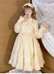 Retro Solid Color Doll Sense Stand Collar Bowknot Lantern Sleeves Spring Autumn Cute Classic Lolita Long-Sleeved Dress