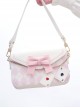 Sweet Lovely Rhombus Print Embroidery Bowknot Metal Chain Playing Card Pendant Classic Lolita Shoulder Crossbody Small Square Bag