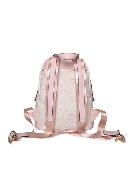 Little Bear Print Love Little Bear Zipper Design Adjustable Shoulder Strap Classic Lolita Backpack