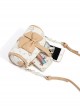 Fresh Little Bear Print Bowknot Decoration Cute Cylindrical Bag Classic Lolita Shoulder Messenger Bag