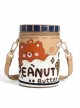 Bear Peanut Butter Embroidered Print Cute Bucket Bag Classic Lolita Handheld Shoulder Messenger Bag