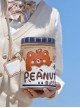 Bear Peanut Butter Embroidered Print Cute Bucket Bag Classic Lolita Handheld Shoulder Messenger Bag