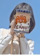 Bear Peanut Butter Embroidered Print Cute Bucket Bag Classic Lolita Handheld Shoulder Messenger Bag