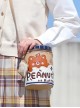 Bear Peanut Butter Embroidered Print Cute Bucket Bag Classic Lolita Handheld Shoulder Messenger Bag