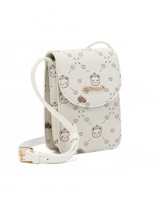 Little Bear Print Mini Bag Fashion Versatile Vertical Classic Lolita Shoulder Messenger Bag