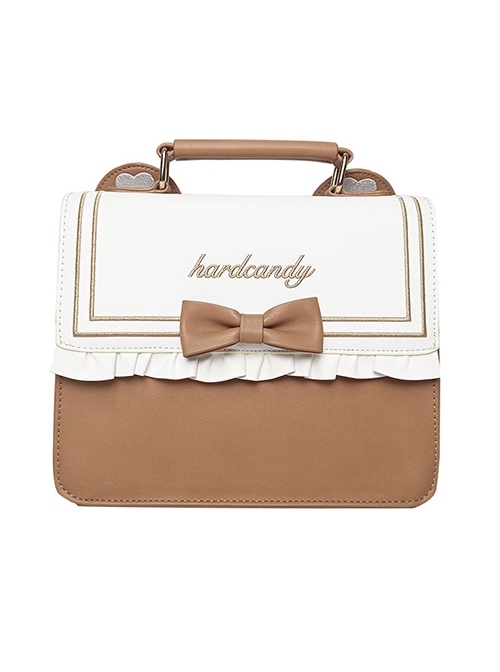 Two-Color Embroidered Bowknot Decoration Versatile Girly Classic Lolita Portable Shoulder Messenger Bag