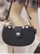 Cute Bear Claw Love Embroidery Simple Dumpling Bag Girl JK Daily Commuting Classic Lolita Shoulder Messenger Bag