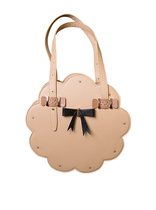 Biscuit Shape Design Black Bow-Knot Candy Decoration Cute Sweet Lolita Portable Shoulder Bag