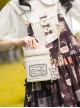 Cute Teacup Dog Embroidered Solid Color Daily Versatile Shoulder Strap Adjustable Sweet Lolita One Shoulder Messenger Bucket Bag