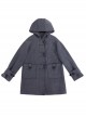 Solid Color Mid-Length College Style Wool Clip Cotton All-Match Winter Warm School Lolita Hooded Long-Sleeved Coat