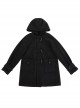 Solid Color Mid-Length College Style Wool Clip Cotton All-Match Winter Warm School Lolita Hooded Long-Sleeved Coat