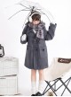 Solid Color Mid-Length College Style Wool Clip Cotton All-Match Winter Warm School Lolita Hooded Long-Sleeved Coat