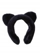 Black Simple Plush Cat Ear Girl Autumn Winter Warm Gothic Lolita Headband