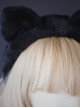 Black Simple Plush Cat Ear Girl Autumn Winter Warm Gothic Lolita Headband