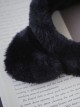 Black Simple Plush Cat Ear Girl Autumn Winter Warm Gothic Lolita Headband