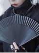 Simple Pure Black Cool Openable Fan Classic Lolita Fan