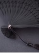 Black Lace Hollow Openable Fan Tassel Decorated Gothic Lolita Fan