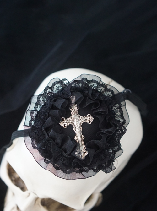 Lace Cross Dark Halloween Vampire Zombie Bride Gothic Lolita Eye Mask