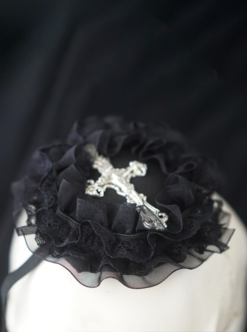 Lace Cross Dark Halloween Vampire Zombie Bride Gothic Lolita Eye Mask