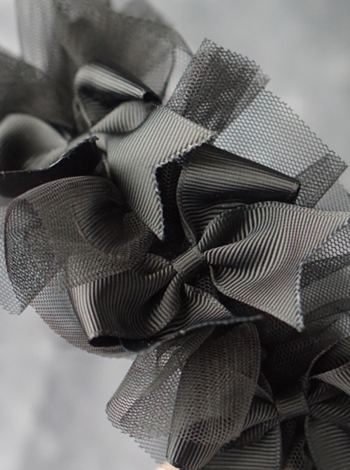 Black Handmade Organza Bow-Knot Decoration Simple Gothic Lolita Headband