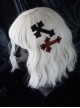 Simple Daily Hand Embroidered Cross Halloween Gothic Lolita Hair Clip