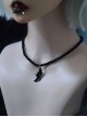 Black Single Wing Bat Wing Handmade Bead String Unisex Gothic Lolita Necklace