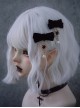 Black Velvet Bow-Knot Pearl Embellished Gothic Lolita Hair Clip