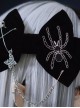 Black Embroidered Spider Butterfly Metal Chain Halloween Gothic Lolita Hair Clip