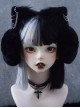 Black Cat Ears Metal Hollow Cross Chain Decoration Autumn Winter Warm Plush Classic Lolita Ear Muff