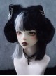 Black Cat Ears Metal Hollow Cross Chain Decoration Autumn Winter Warm Plush Classic Lolita Ear Muff