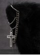 Black Cat Ears Metal Hollow Cross Chain Decoration Autumn Winter Warm Plush Classic Lolita Ear Muff