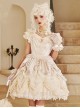 Elizabeth Little Star Flower Series Pure Color Satin Handmade Cross Star Pearl Palace Elegant Classic Lolita Short-Sleeved Dress