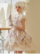 Elizabeth Little Star Flower Series Pure Color Satin Handmade Cross Star Pearl Palace Elegant Classic Lolita Short-Sleeved Dress