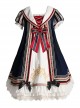 Snow White Series Classical Palace Navy Collar Printed Lace Short-Sleeved Doll Dress Classic Lolita Short-Sleeved Dress